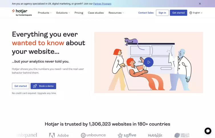 Screenshot of hotjar.com.