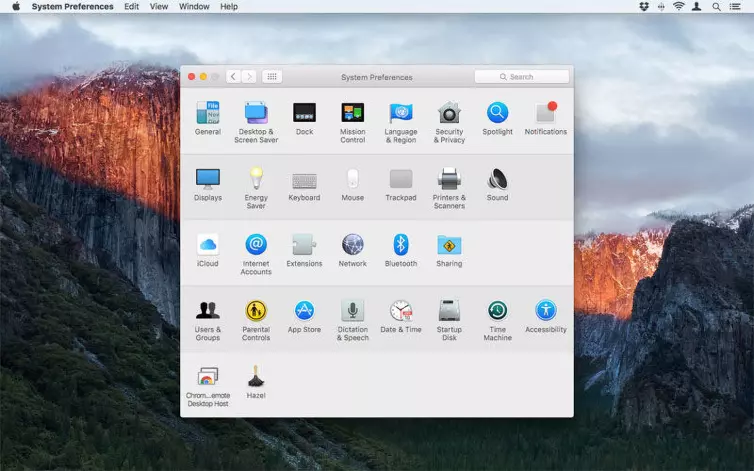 Screenshot of settings window in macOS Sierra.